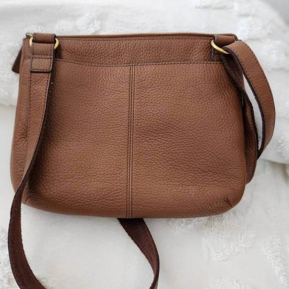 Fossil Brown Pebble Leather Crossbody Bag. Beautiful Bag - Picture 6 of 9